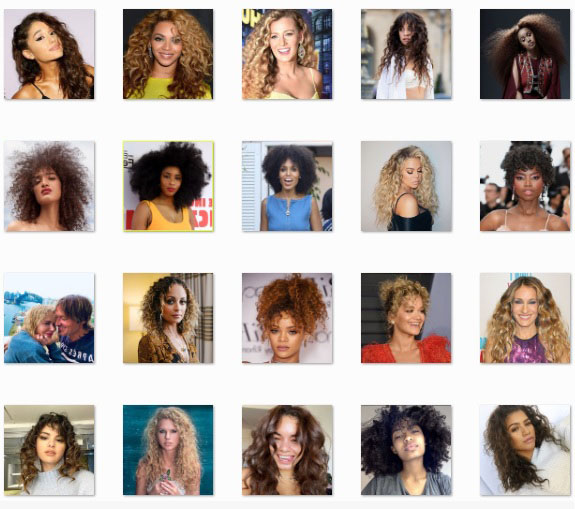 celebrities with curly hair